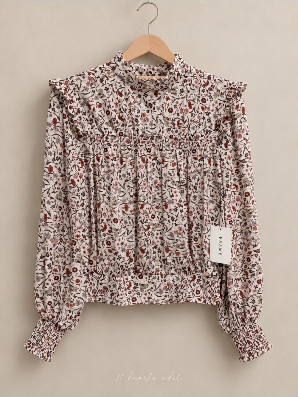 Frame Denim Floral Long Sleeve Blouse Small NWT Small